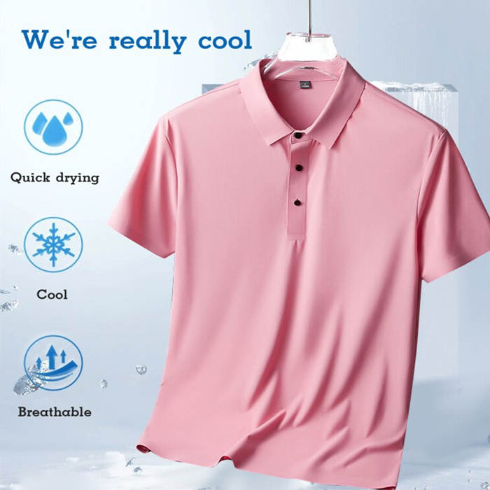 Ice Silk Short-sleeved Men\'s Shirt