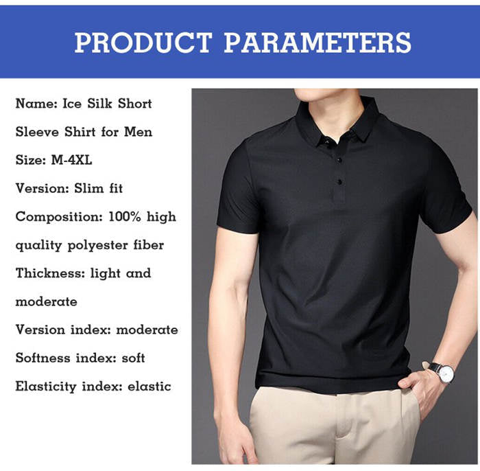Ice Silk Short-sleeved Men\'s Shirt
