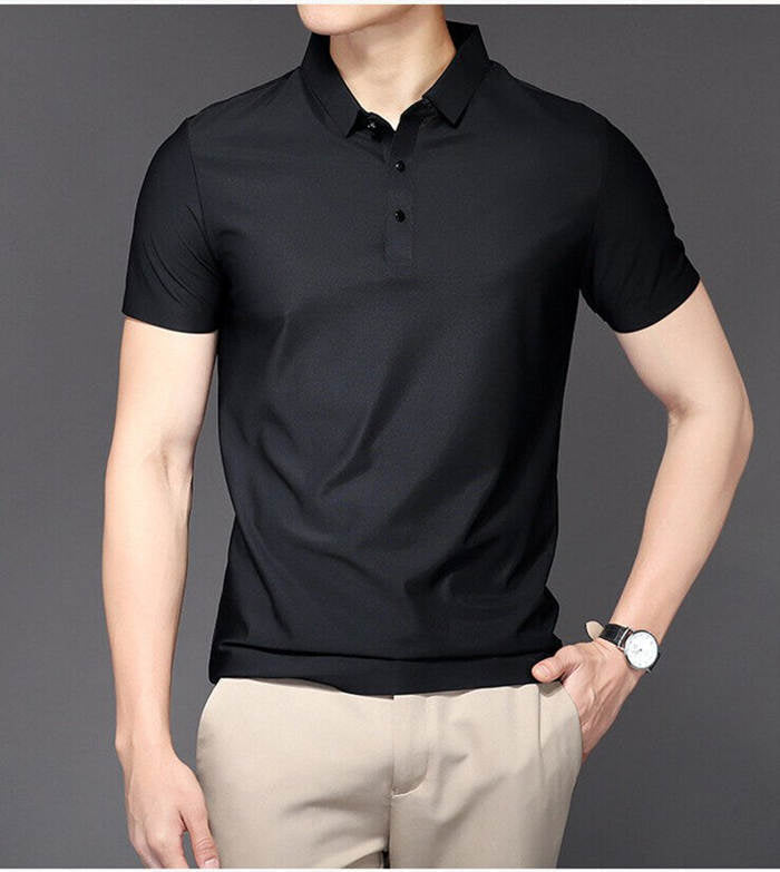 Ice Silk Short-sleeved Men\'s Shirt