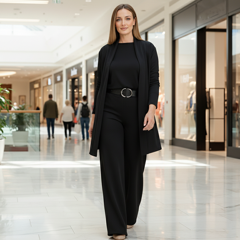 ✈️Free shipping worldwide⏳Time-Limited Special⏰Elegant 3-piece set including long cardigan, top and pants💞
