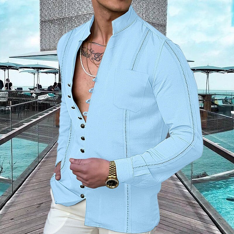 Men's Linen Button Up Summer Beach Shirt(50% OFF)