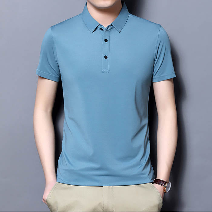 Ice Silk Short-sleeved Men\'s Shirt