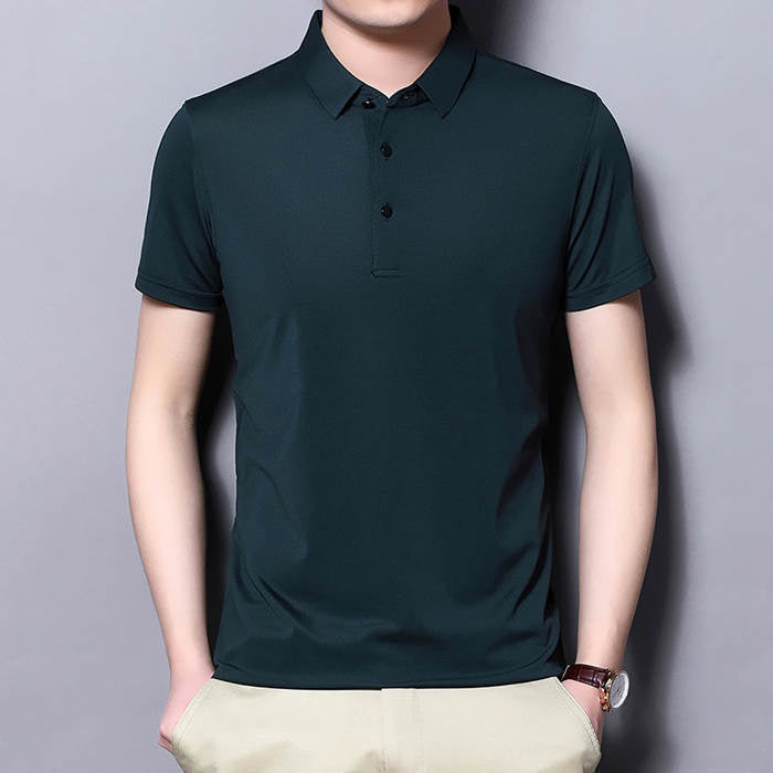 Ice Silk Short-sleeved Men\'s Shirt