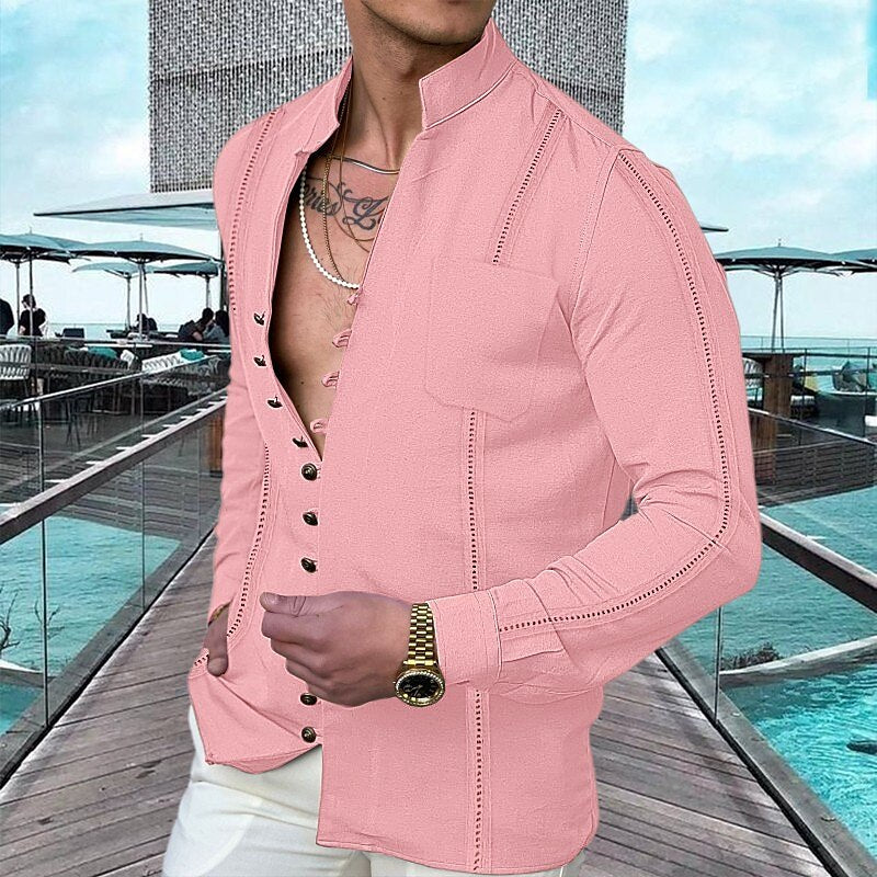 Men's Linen Button Up Summer Beach Shirt(50% OFF)
