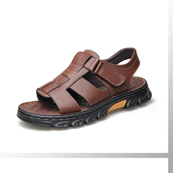 Breathable summer leather sandals for men