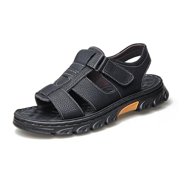 Breathable summer leather sandals for men