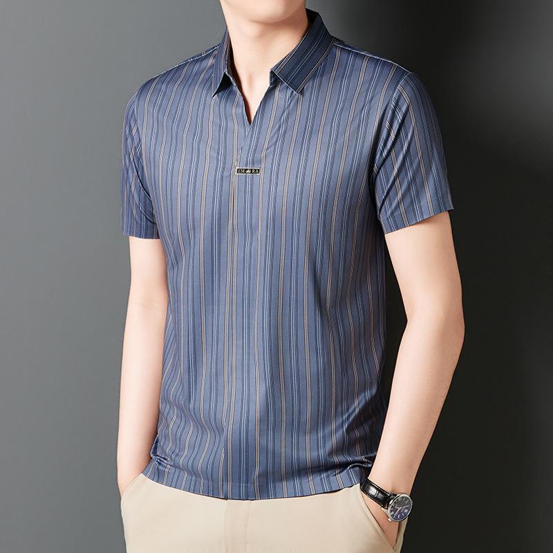 Men's Summer Striped Short Sleeve Shirt(50% OFF)