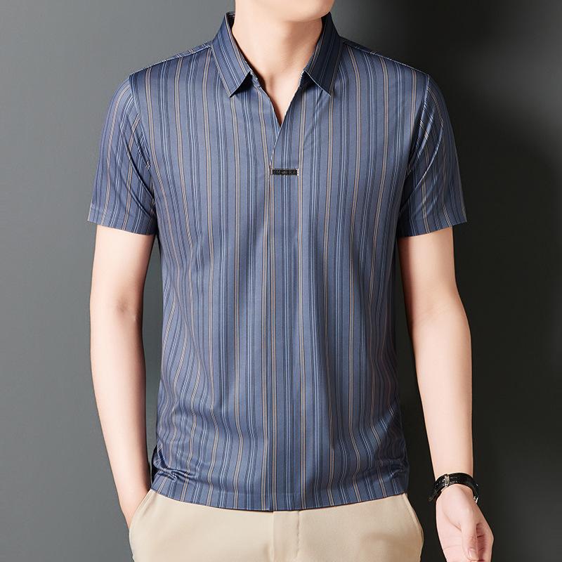 Men's Summer Striped Short Sleeve Shirt(50% OFF)