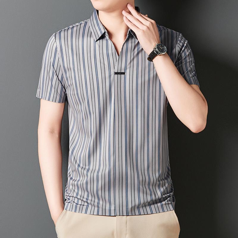 Men's Summer Striped Short Sleeve Shirt(50% OFF)