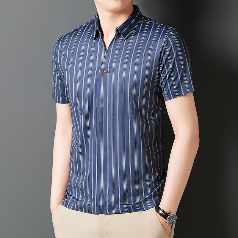 Men's Summer Striped Short Sleeve Shirt(50% OFF)