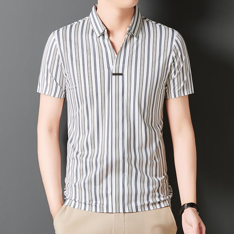 Men's Summer Striped Short Sleeve Shirt(50% OFF)