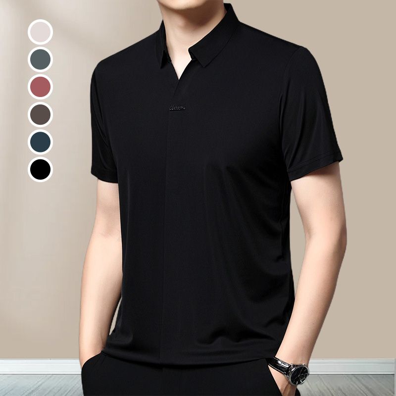 Men’s Casual Lapel Breathable Wrinkle-free T-shirt(50% OFF)
