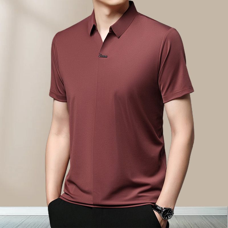 Men’s Casual Lapel Breathable Wrinkle-free T-shirt(50% OFF)
