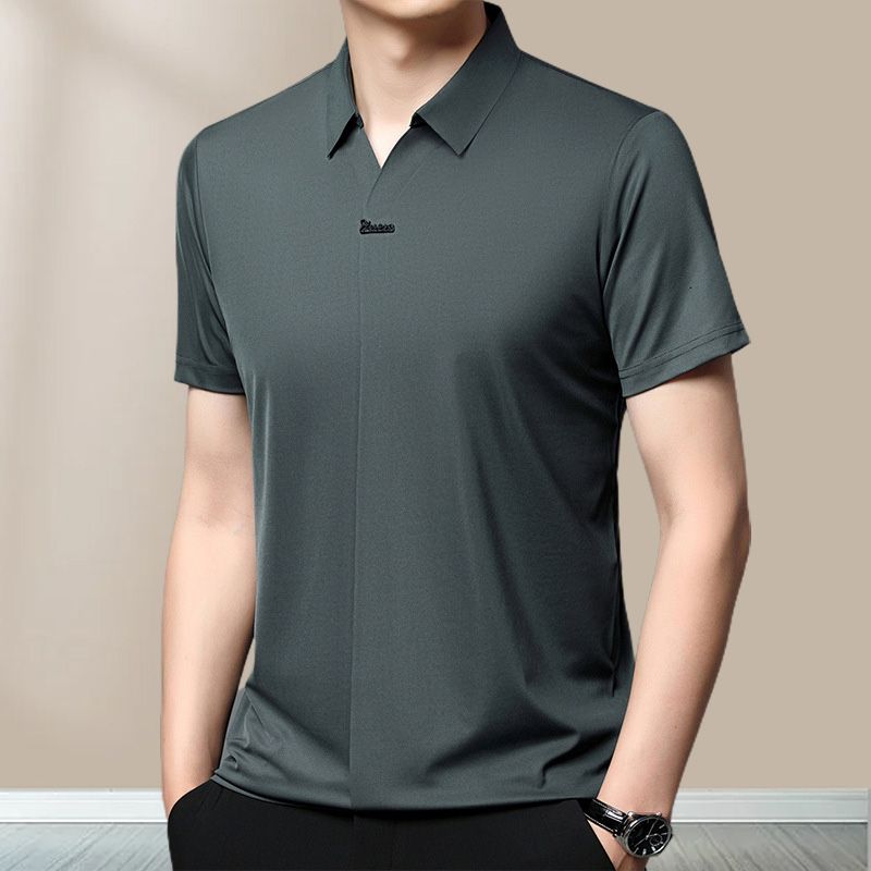 Men’s Casual Lapel Breathable Wrinkle-free T-shirt(50% OFF)