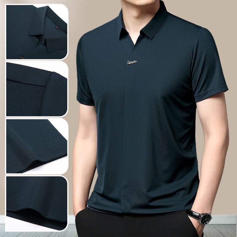 Men’s Casual Lapel Breathable Wrinkle-free T-shirt(50% OFF)