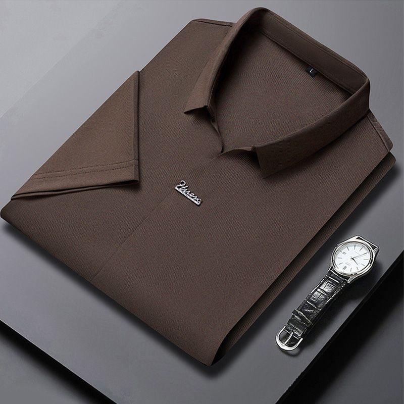 Men’s Casual Lapel Breathable Wrinkle-free T-shirt(50% OFF)