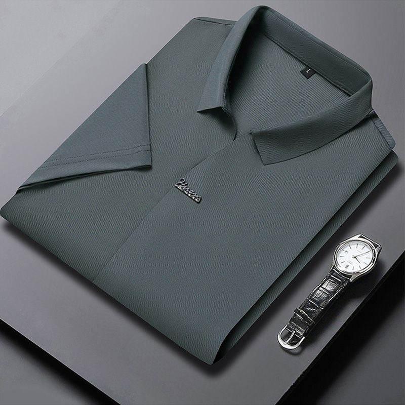 Men’s Casual Lapel Breathable Wrinkle-free T-shirt(50% OFF)