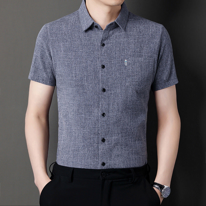 š„Hot Saleš„Men's Soft Solid Color Short Sleeve Lapel Shirtļ¼50% OFFļ¼