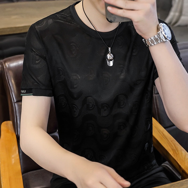 Men's Ice Silk Short Sleeve T-Shirt