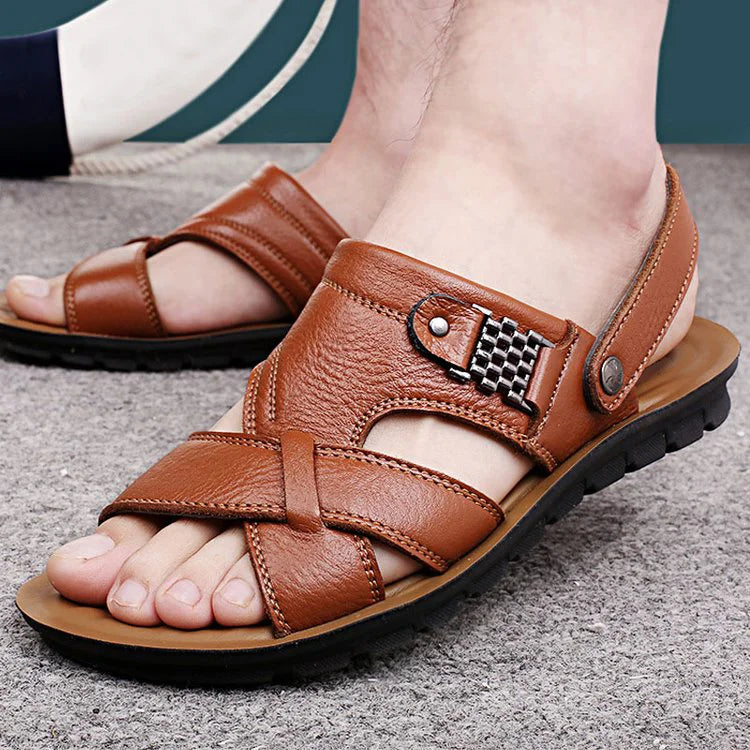 Sandales à double usage à double usage de vache pour hommes