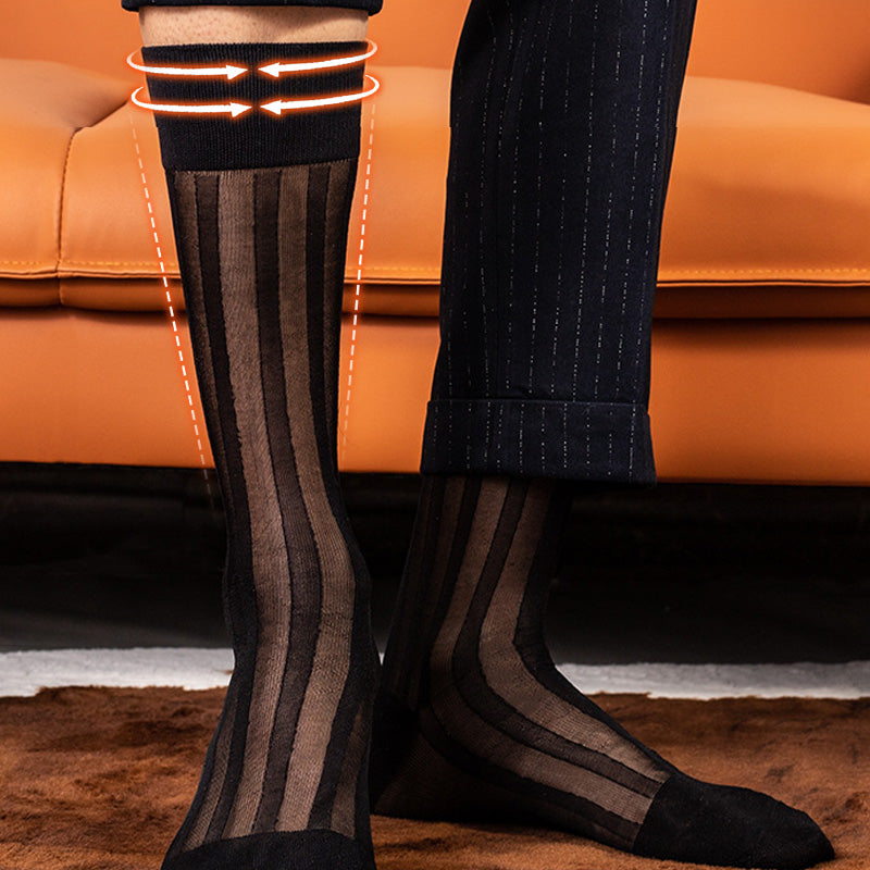 Breathable Striped Men's Mid-calf Socks Set(50% OFF)