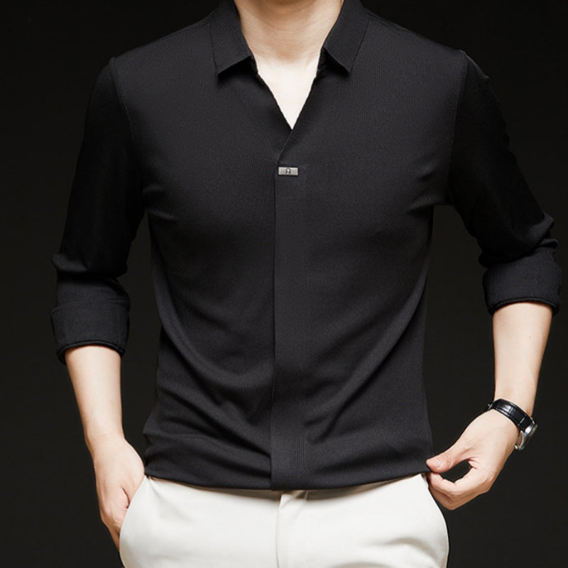✨New Arrival✨Comfortable Men's Solid Color Long Sleeve Shirt