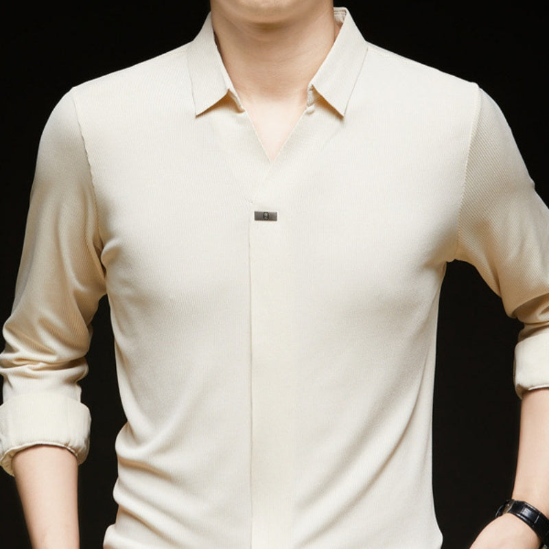 ✨New Arrival✨Comfortable Men's Solid Color Long Sleeve Shirt