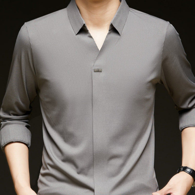 ✨New Arrival✨Comfortable Men's Solid Color Long Sleeve Shirt
