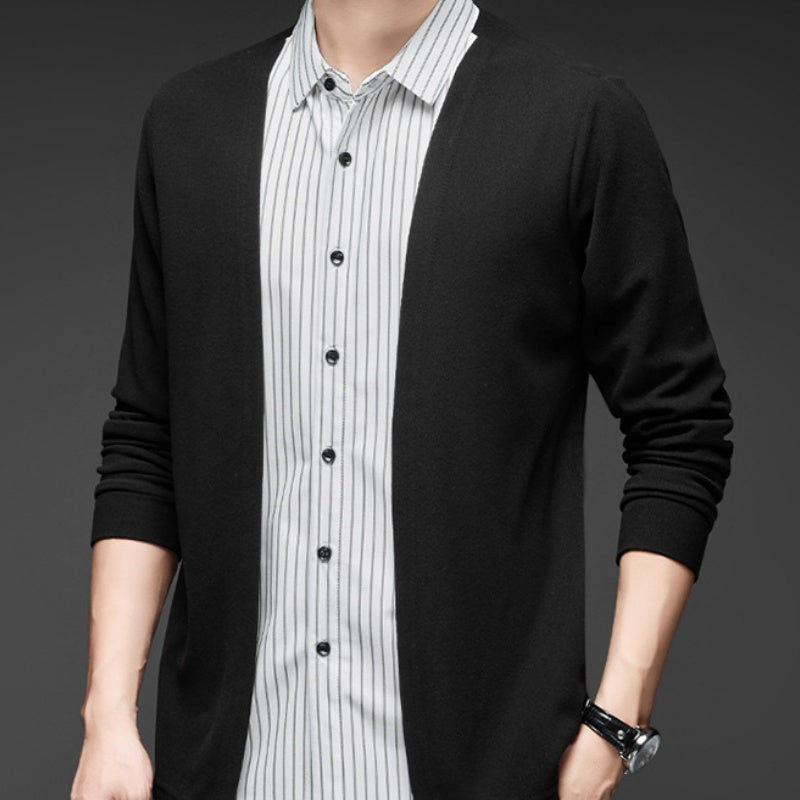 Men's Fake Two-Piece Striped Long-Sleeved Sweater(50% OFF)