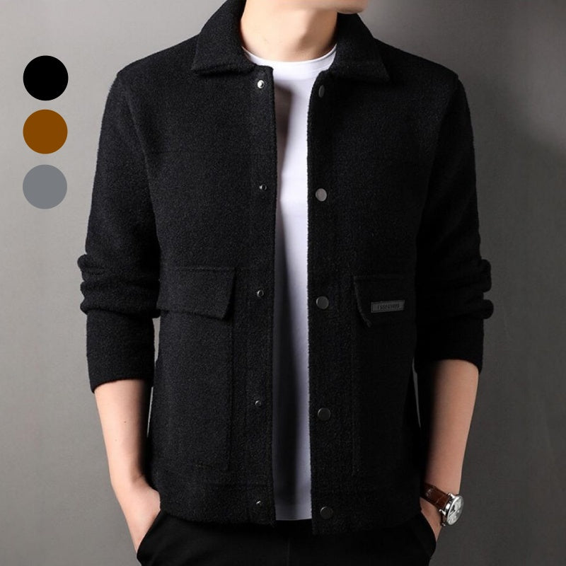 Winter Men's Trendy Solid Color Lapel Short Coat(50% OFF)