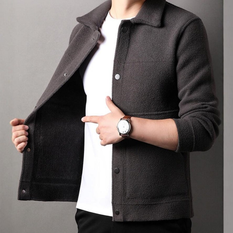 Winter Men's Trendy Solid Color Lapel Short Coat(50% OFF)
