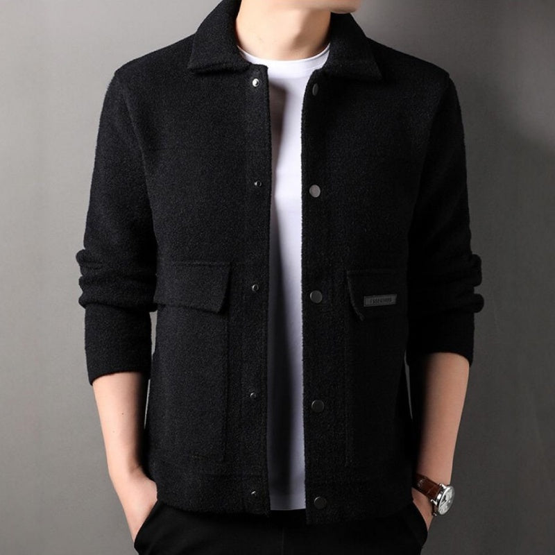Winter Men's Trendy Solid Color Lapel Short Coat(50% OFF)