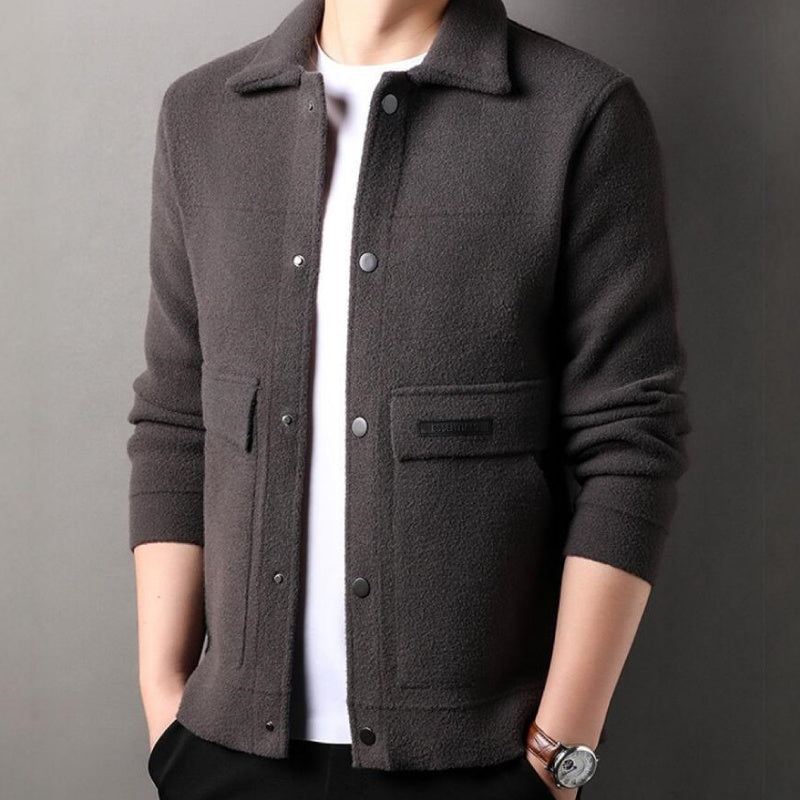 Winter Men's Trendy Solid Color Lapel Short Coat(50% OFF)