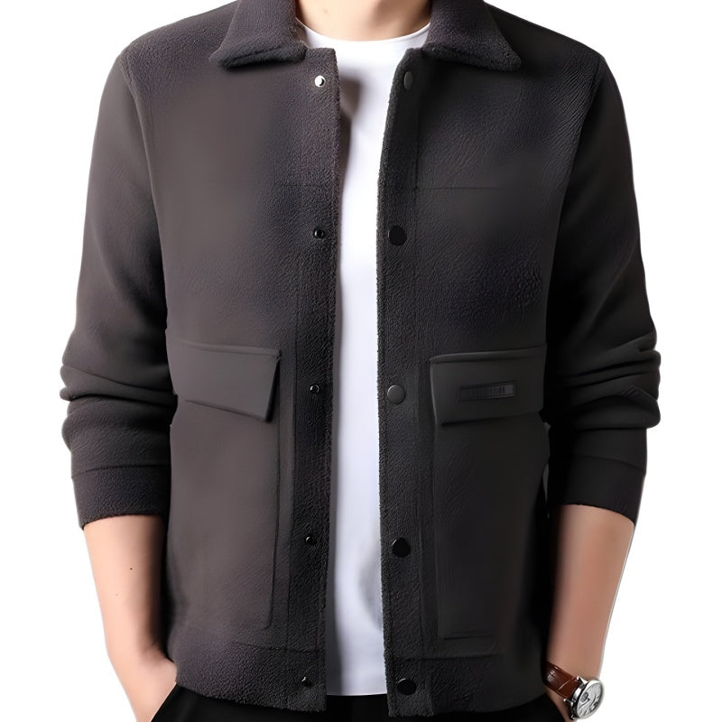 Winter Men's Trendy Solid Color Lapel Short Coat(50% OFF)