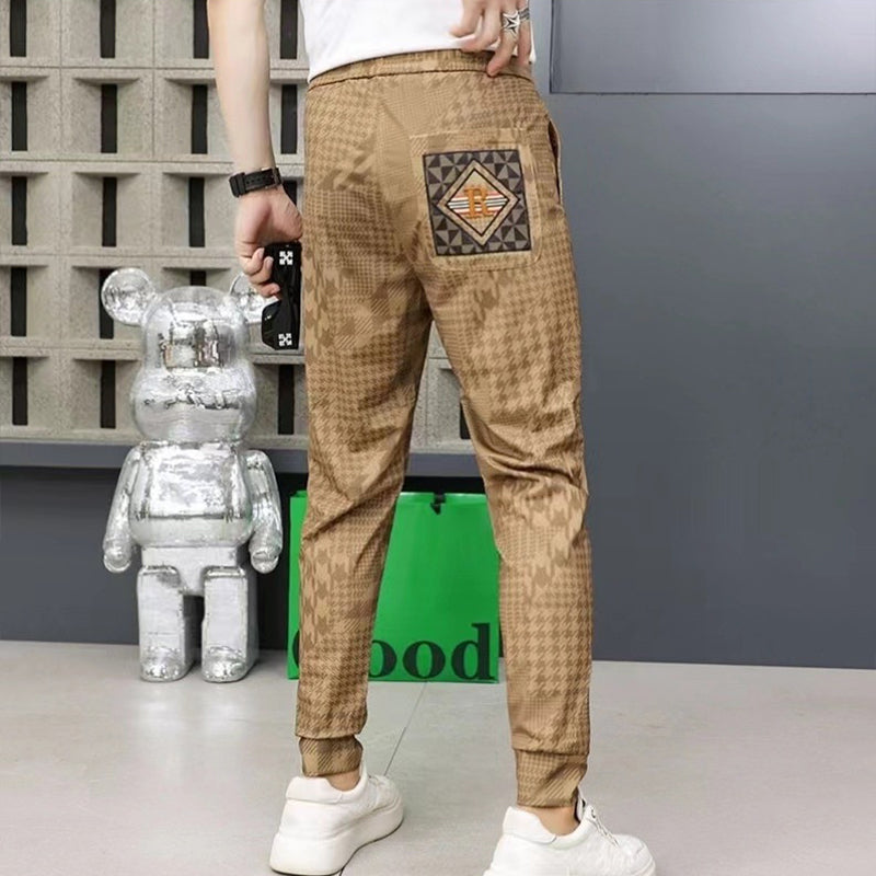 Men’s Slim Fit Printed Jogger Pants with Drawstring