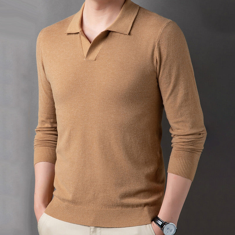 Men's Soft Pullover Sweater with Lapel Collar(50% OFF)
