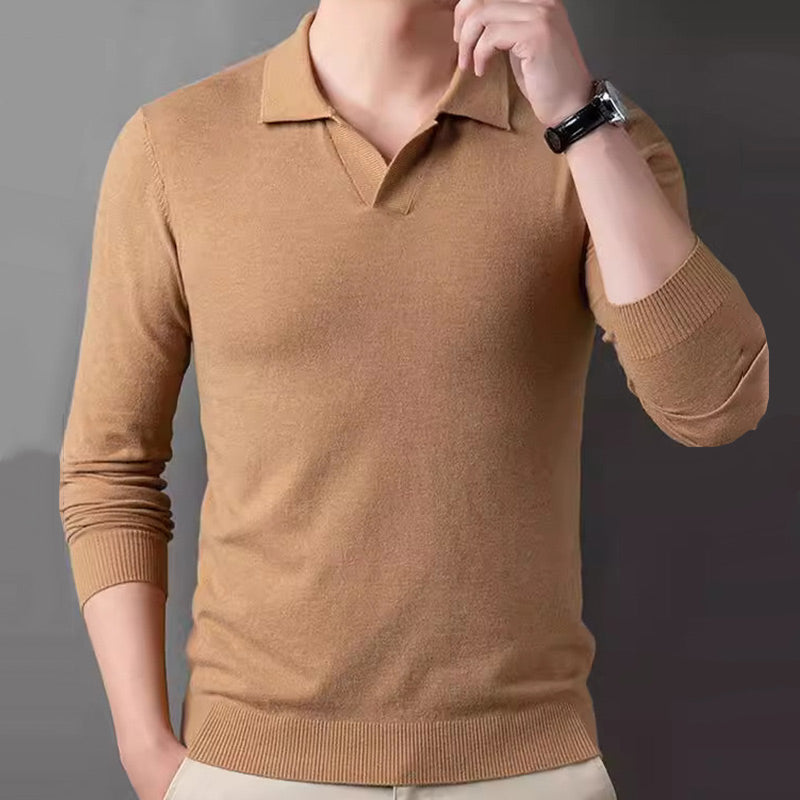 Men's Soft Pullover Sweater with Lapel Collar(50% OFF)