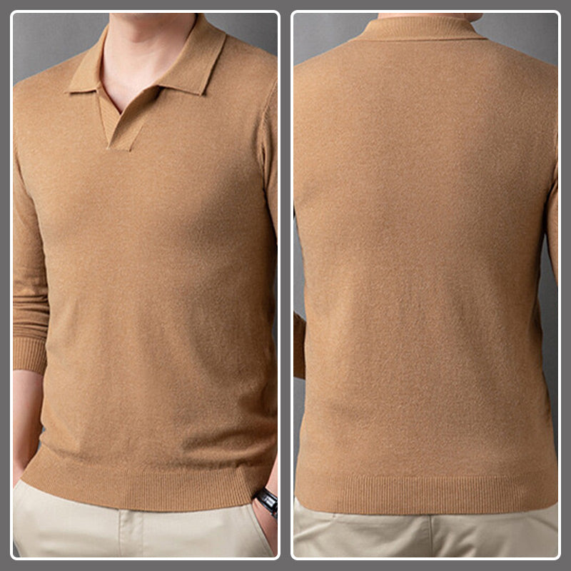 Men's Soft Pullover Sweater with Lapel Collar(50% OFF)