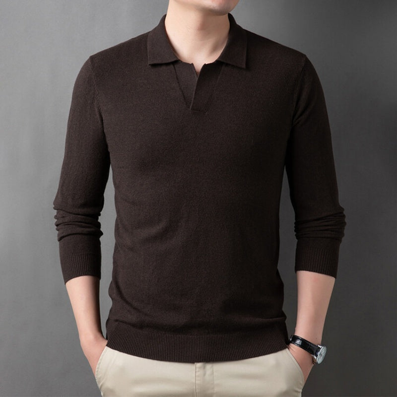 Men's Soft Pullover Sweater with Lapel Collar(50% OFF)