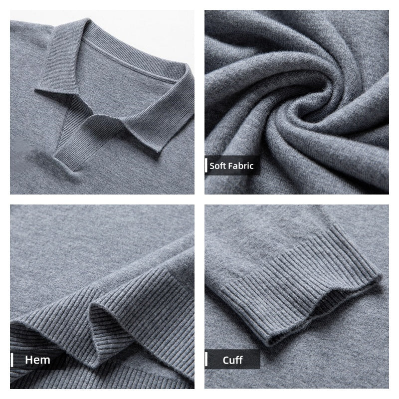 Men's Soft Pullover Sweater with Lapel Collar(50% OFF)