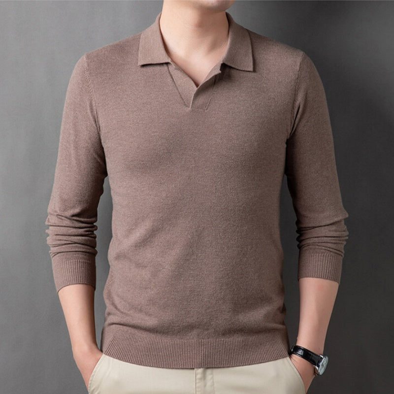 Men's Soft Pullover Sweater with Lapel Collar(50% OFF)