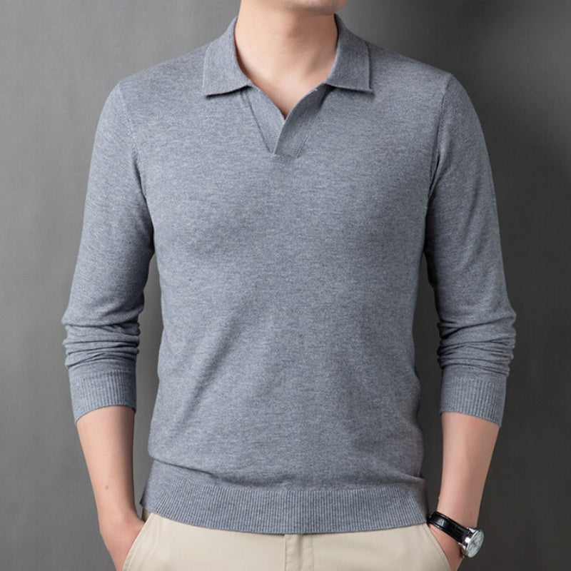 Men's Soft Pullover Sweater with Lapel Collar(50% OFF)