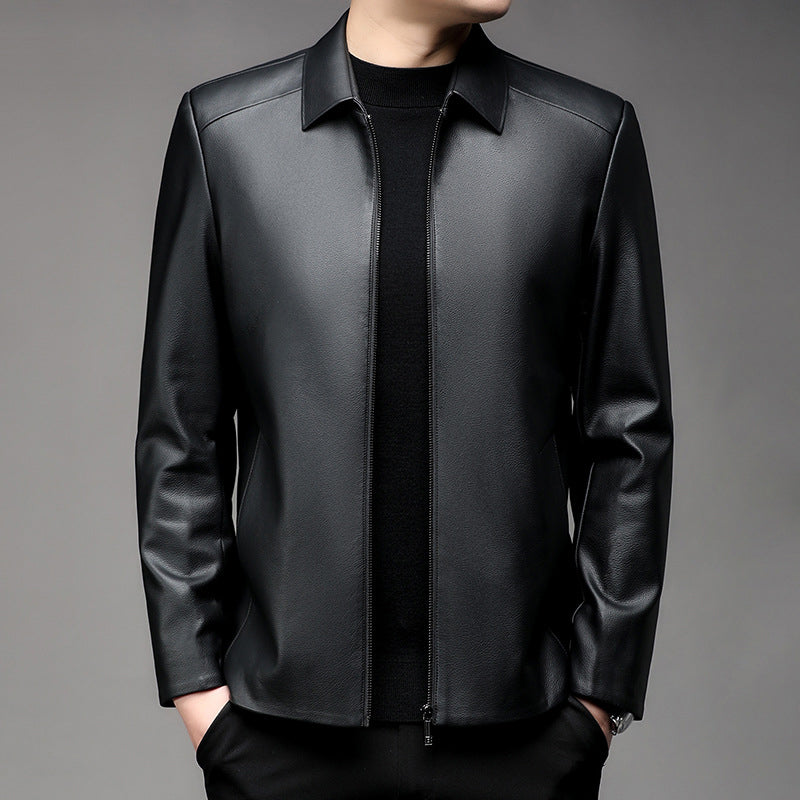 🔥Hot Sale🔥Men's Casual Business Lapel PU Leather Jacket(50% OFF)