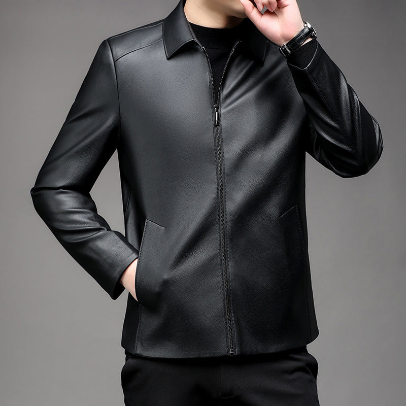 🔥Hot Sale🔥Men's Casual Business Lapel PU Leather Jacket(50% OFF)