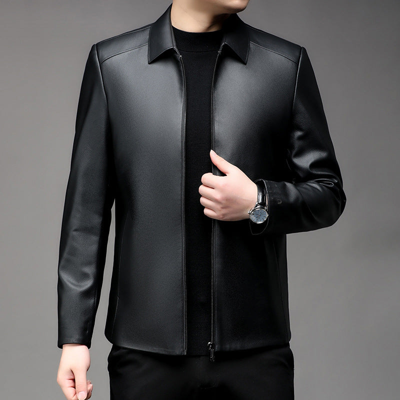 🔥Hot Sale🔥Men's Casual Business Lapel PU Leather Jacket(50% OFF)