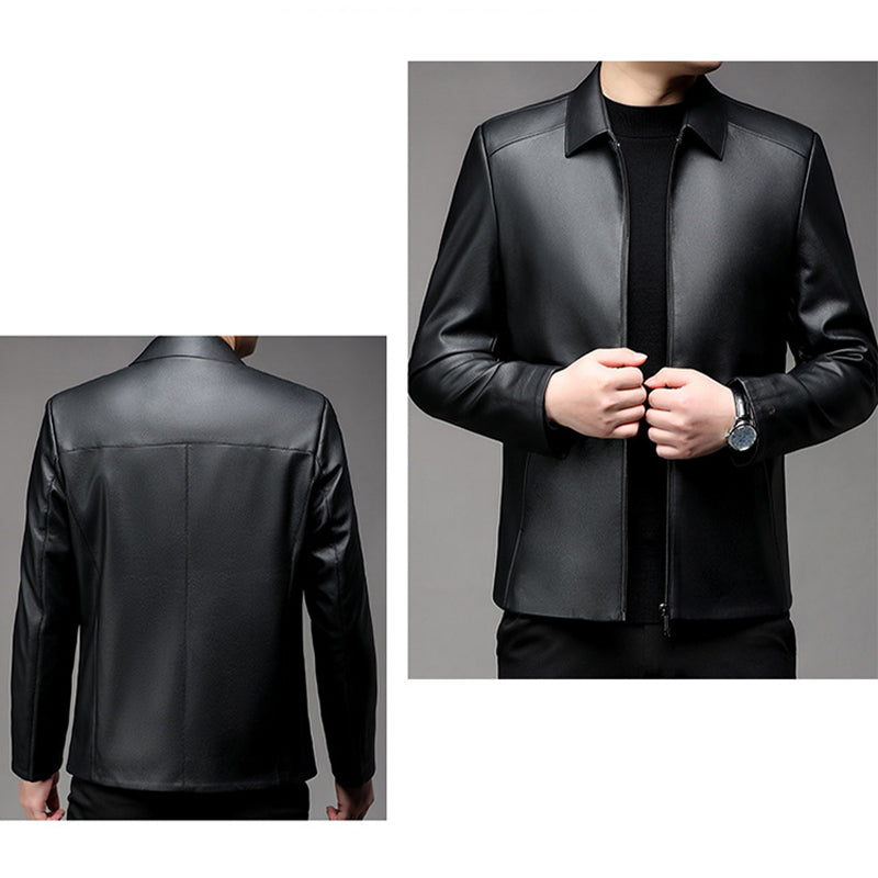 🔥Hot Sale🔥Men's Casual Business Lapel PU Leather Jacket(50% OFF)