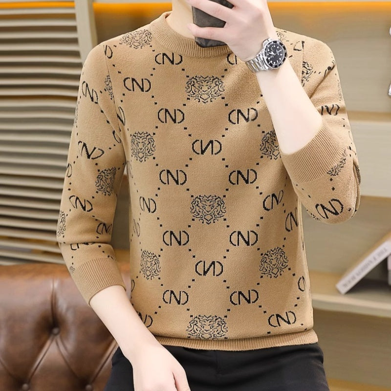 Men's Thickened Crew Neck Printed Sweater(50% OFF)