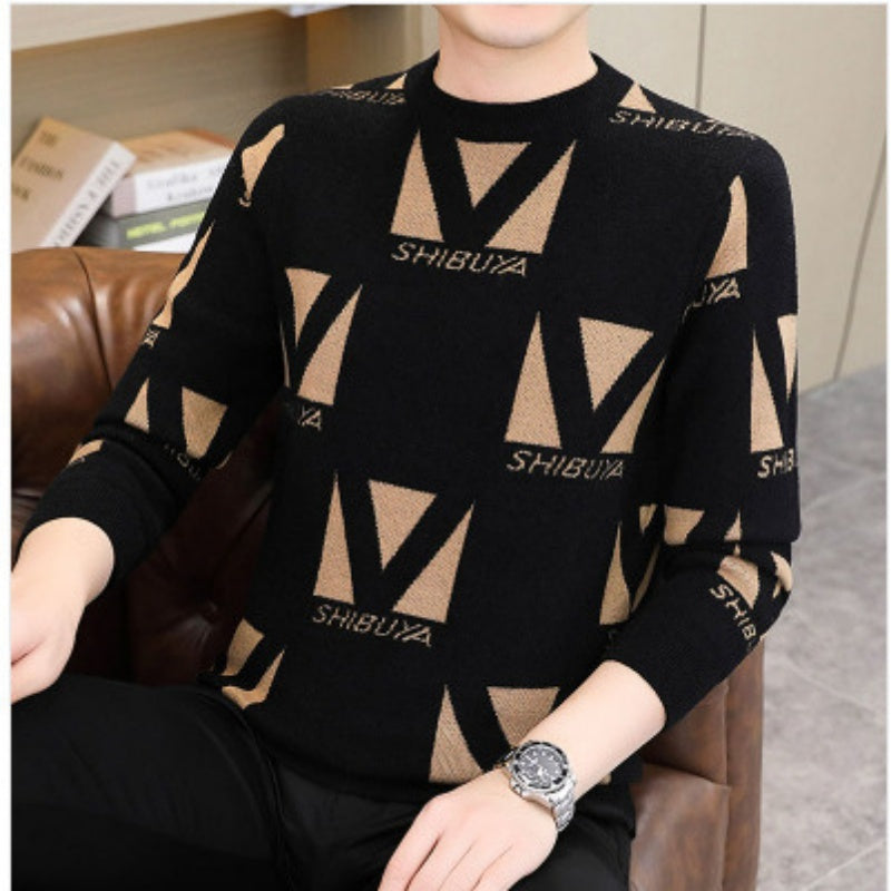 Men's Thickened Crew Neck Printed Sweater(50% OFF)