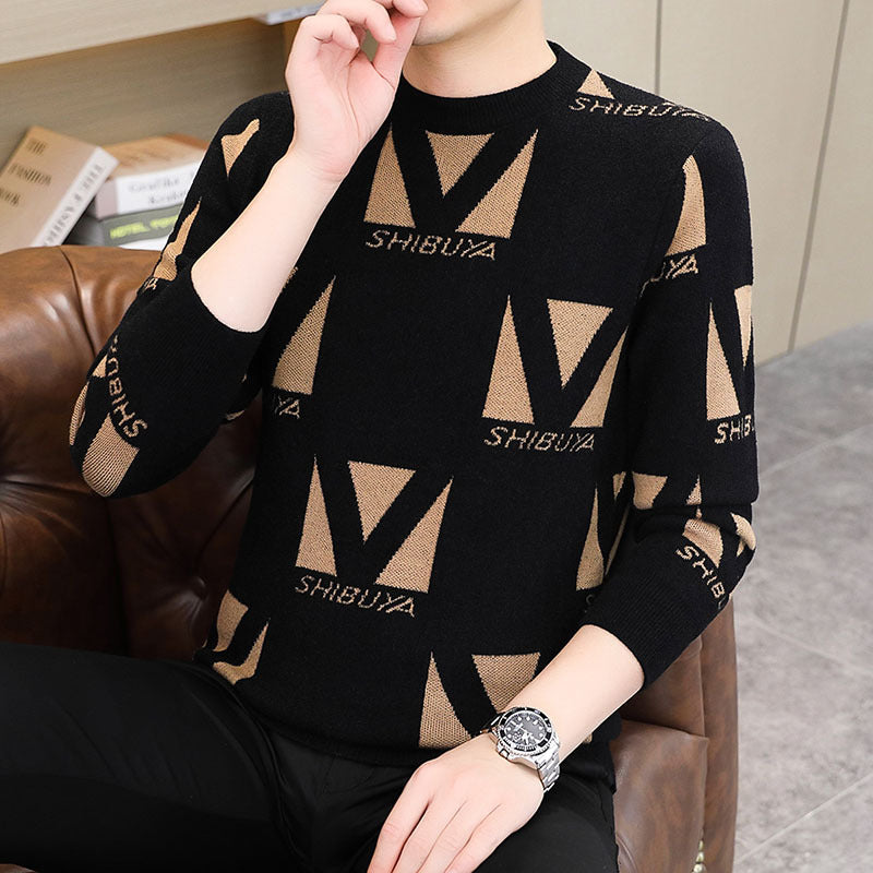 Men's Thickened Crew Neck Printed Sweater(50% OFF)