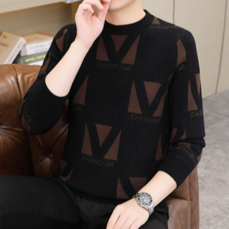 Men's Thickened Crew Neck Printed Sweater(50% OFF)